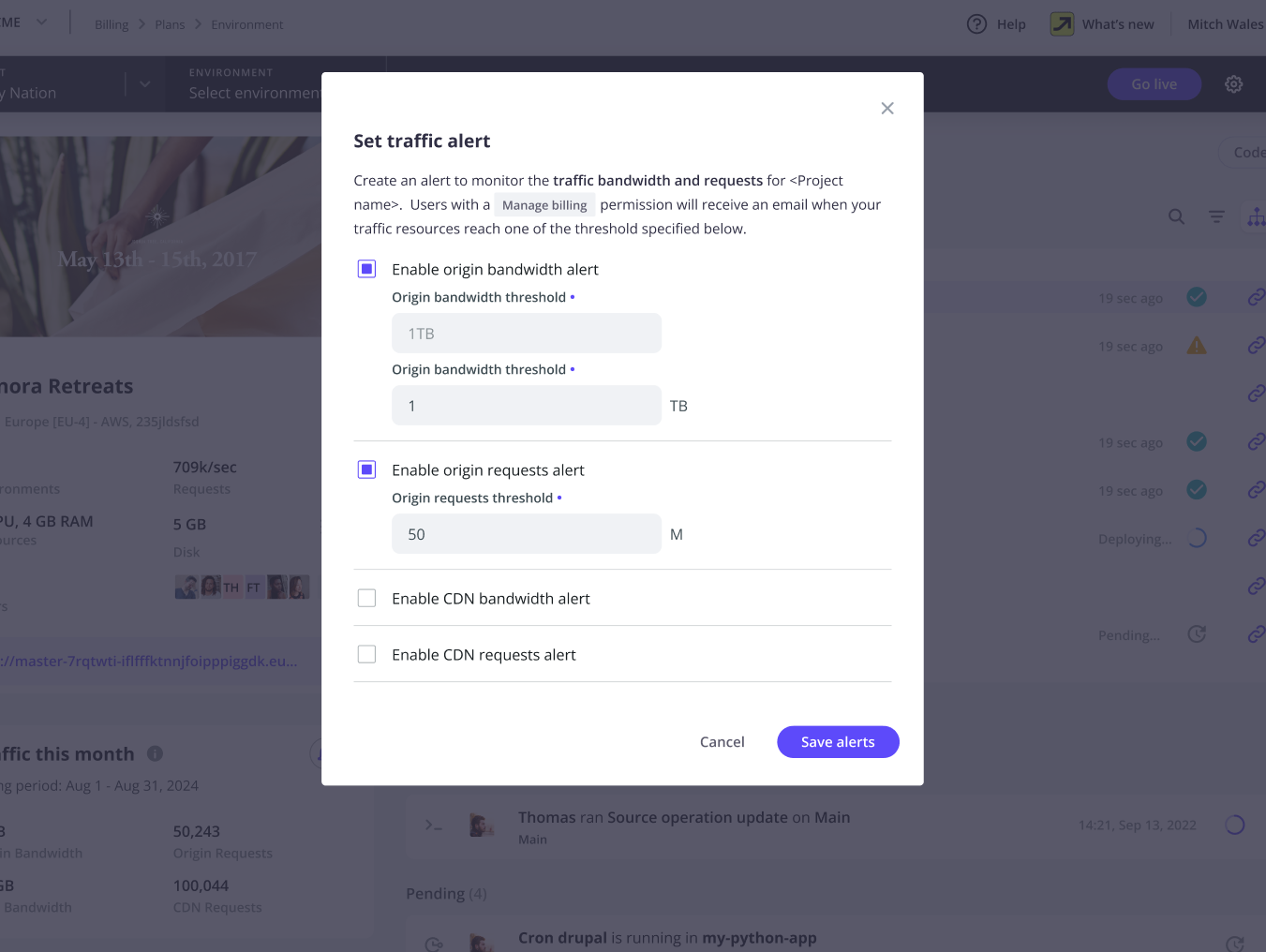 Set your alert notifications